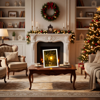 Sunvega Pencil Artificial Xmas Tree with Faux Snow Flocked Full Branch Tips Flame-retardant