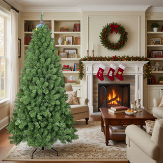 Sunvega 6ft Full 760 Tips Hinged Memory Wire Artificial PVC Christmas Tree for Indoor