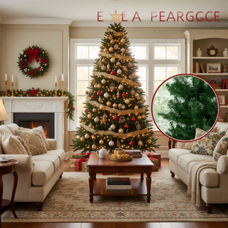 Sunvega Pencil Artificial Xmas Tree with Faux Snow Flocked Full Branch Tips Flame-retardant