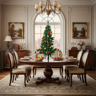 Sunvega Pencil Artificial Xmas Tree with Faux Snow Flocked Full Branch Tips Flame-retardant