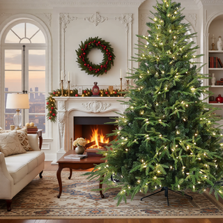 Sunvega 4ft Pre-Lit Artificial Christmas Tree with 150 Warm White Incandescent Lights
