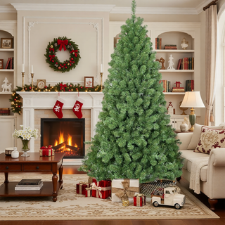 Sunvega 6ft Full 760 Tips Hinged Memory Wire Artificial PVC Christmas Tree for Indoor