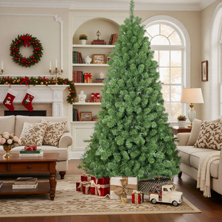 Sunvega 6ft Full 760 Tips Hinged Memory Wire Artificial PVC Christmas Tree for Indoor