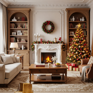 Sunvega Pencil Artificial Xmas Tree with Faux Snow Flocked Full Branch Tips Flame-retardant