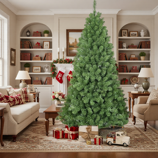 Sunvega 6ft Full 760 Tips Hinged Memory Wire Artificial PVC Christmas Tree for Indoor