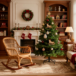 Sunvega Pencil Artificial Xmas Tree with Faux Snow Flocked Full Branch Tips Flame-retardant