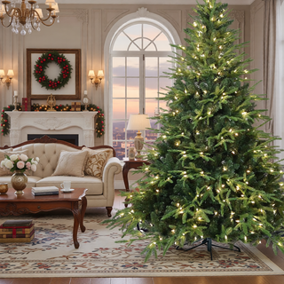 Sunvega 4ft Pre-Lit Artificial Christmas Tree with 150 Warm White Incandescent Lights
