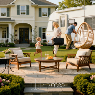 Sunvega Reversible Outdoor Rug with Protective Coating and Strap Stakes for Patio