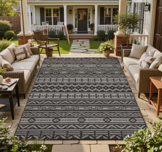 Sunvega Reversible Outdoor Rug with Protective Coating and Strap Stakes for Patio
