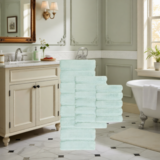 Sunvega Soft Fade Resistant Non Skid Bath Rug with High Low Stripe Design