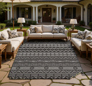 Sunvega Reversible Outdoor Rug with Protective Coating and Strap Stakes for Patio