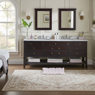 Sunvega Soft Fade Resistant Non Skid Bath Rug with High Low Stripe Design