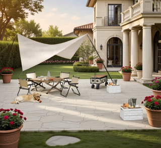 Sunvega Reversible Outdoor Rug with Protective Coating and Strap Stakes for Patio