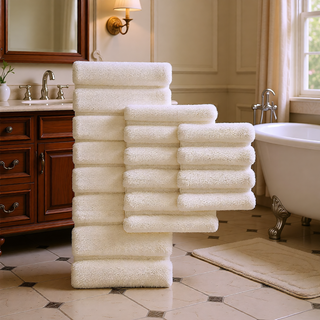 Sunvega Soft Fade Resistant Non Skid Bath Rug with High Low Stripe Design