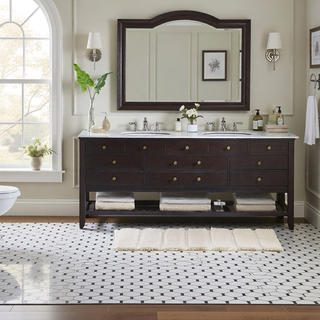 Sunvega Soft Fade Resistant Non Skid Bath Rug with High Low Stripe Design