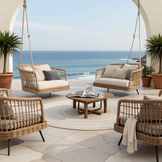 Sunvega Reversible Outdoor Rug with Protective Coating and Strap Stakes for Patio