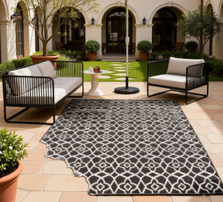 Sunvega Reversible Outdoor Rug with Protective Coating and Strap Stakes for Patio