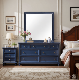 Sunvega Led Lighting 2 Drawer Nightstand with Spacious Drawers in Transitional Style
