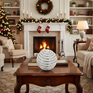 Sunvega Weathered Finish Iron Snowflake Hanging Ball Ornaments for Holiday Decor