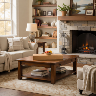 Sunvega Fir Wood Wall Mounted Fireplace Mantel Shelf with Flat Surface for Home Decor