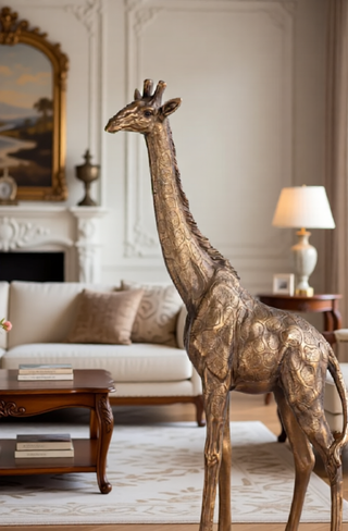 Sunvega Lifelike Highland Cow Statue with Rich Bronze Finish for Tabletop