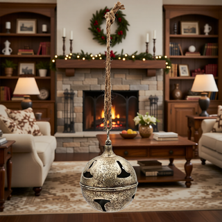 Sunvega Weathered Finish Iron Snowflake Hanging Ball Ornaments for Holiday Decor