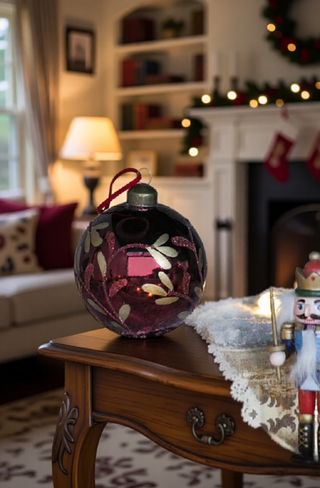 Sunvega Glass Glitter Painted Christmas Ball Ornaments Set of 12 for Holiday Decor