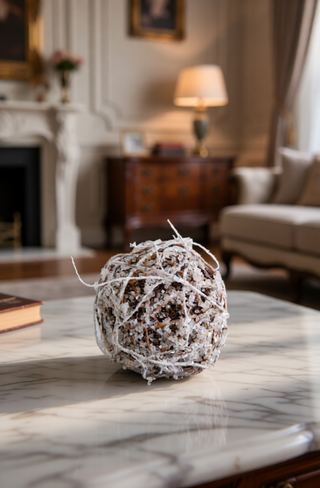 Sunvega Weathered Finish Iron Snowflake Hanging Ball Ornaments for Holiday Decor