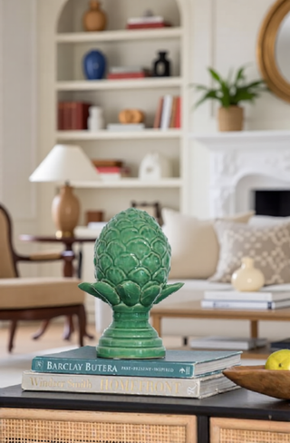 Sunvega Vintage Green Ceramic Blooming Artichoke Accent for Dining Room