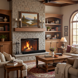 Sunvega Fir Wood Wall Mounted Fireplace Mantel Shelf with Flat Surface for Home Decor
