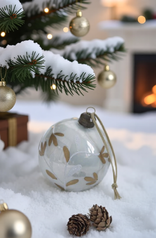 Sunvega Glass Glitter Painted Christmas Ball Ornaments Set of 12 for Holiday Decor