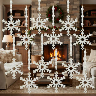 Sunvega Weathered Finish Iron Snowflake Hanging Ball Ornaments for Holiday Decor