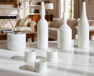 Sunvega Diamond Green Natural Marble Luxury Living Room Accessories 7 Pcs Set