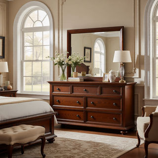 Sunvega Lucille Black Nightstand with Spacious Drawers and Chambered Fronts