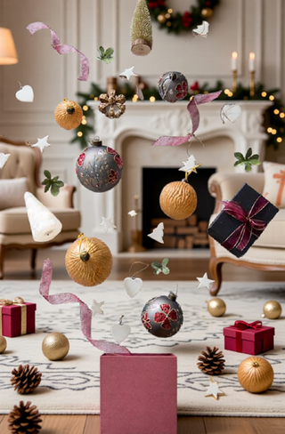 Sunvega Glass Glitter Painted Christmas Ball Ornaments Set of 12 for Holiday Decor
