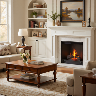 Sunvega Fir Wood Wall Mounted Fireplace Mantel Shelf with Flat Surface for Home Decor