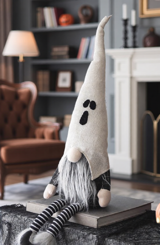 Sunvega Handcrafted 4.3x4x26.8 Inch Fabric Sitting Black Gnome With Broomstick