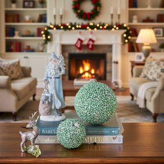 Sunvega Weathered Finish Iron Snowflake Hanging Ball Ornaments for Holiday Decor