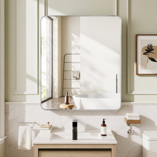 Sunvega Gold 30x36 Inches Large Rectangular Bathroom Wall Mirror Shatterproof