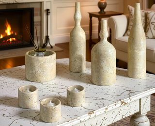 Sunvega Diamond Green Natural Marble Luxury Living Room Accessories 7 Pcs Set
