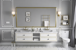 Sunvega Metal Framed Rectangle Bathroom Mirror with Anti-Rust Frame and Clear Reflection