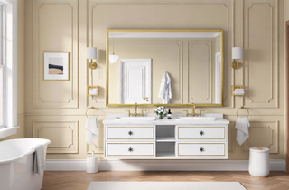 Sunvega Metal Framed Rectangle Bathroom Mirror with Anti-Rust Frame and Clear Reflection