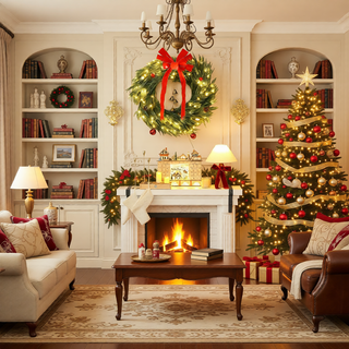 Sunvega Pencil Artificial Xmas Tree with Faux Snow Flocked Full Branch Tips Flame-retardant