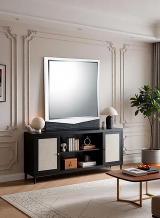 Sunvega Zebrano Accent Contemporary High Gloss White Nightstand