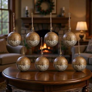 Sunvega Glass Glitter Painted Christmas Ball Ornaments Set of 12 for Holiday Decor