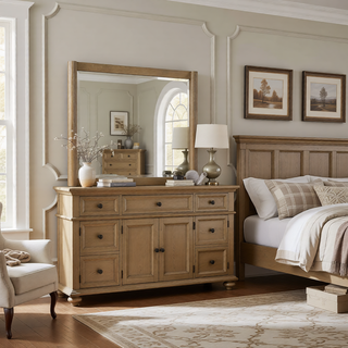 Sunvega Sarai Brown Nightstand with Spacious Drawers and Acrylic Handles
