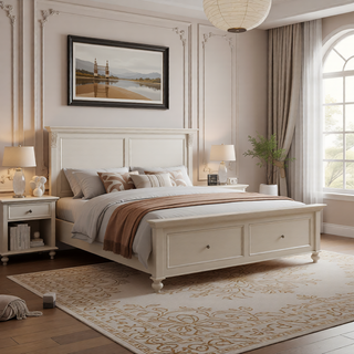 Sunvega Two Toned Black and Grey Nightstand with Spacious Drawers and Block Style Legs