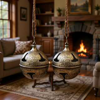 Sunvega Weathered Finish Iron Snowflake Hanging Ball Ornaments for Holiday Decor