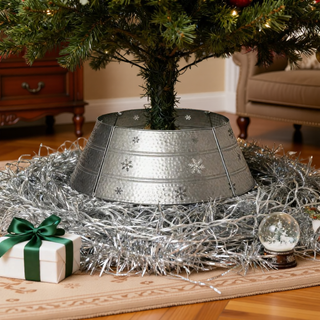 Sunvega Pencil Artificial Xmas Tree with Faux Snow Flocked Full Branch Tips Flame-retardant