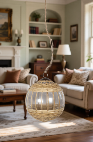 Sunvega Weathered Finish Iron Snowflake Hanging Ball Ornaments for Holiday Decor